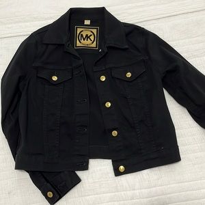 NWOT MICHAEL KORS black and gold denim jacket